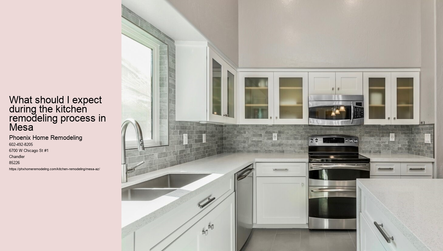 What should I expect during the kitchen remodeling process in Mesa